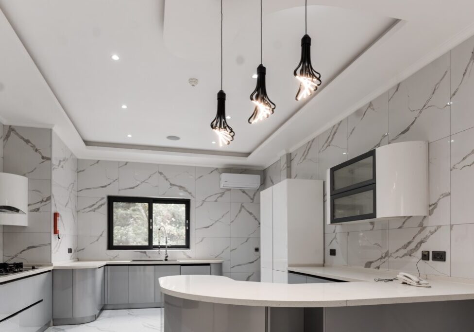 Lights over a kitchen workspace Auckland electricians Warkworth electricians